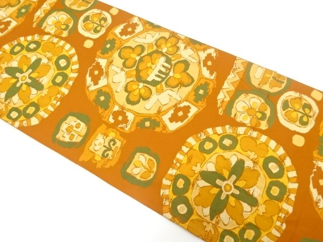 JAPANESE KIMONO / FUKURO OBI / WOVEN FLOWER CREST